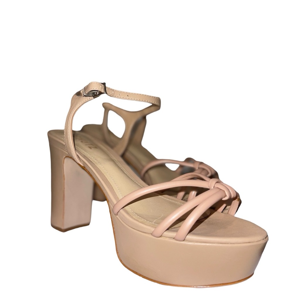 SCHUTZ Kelsie Platform Sandals leather Nude